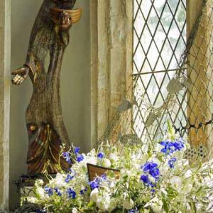Carving in St Andrew's Wissett Flower Festival
